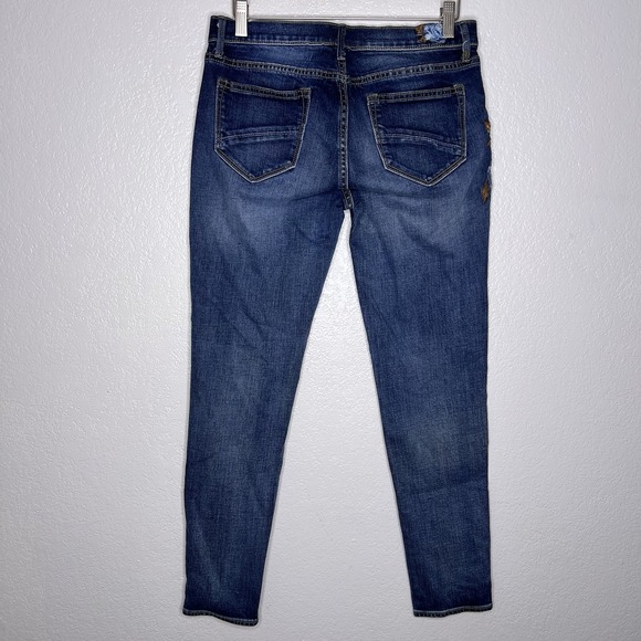 Driftwood Marilyn Classic Fit Blue Floral Embroidery Jeans 28 x 29 Boho - Picture 5 of 10